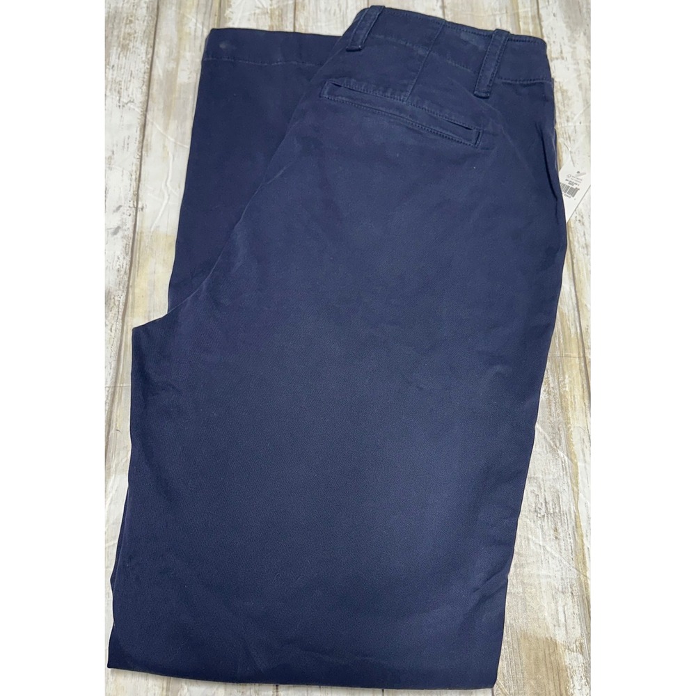 Gap Downtown Khaki‎ Navy Blue Straight Leg Chino Pants 8 Tall NWT